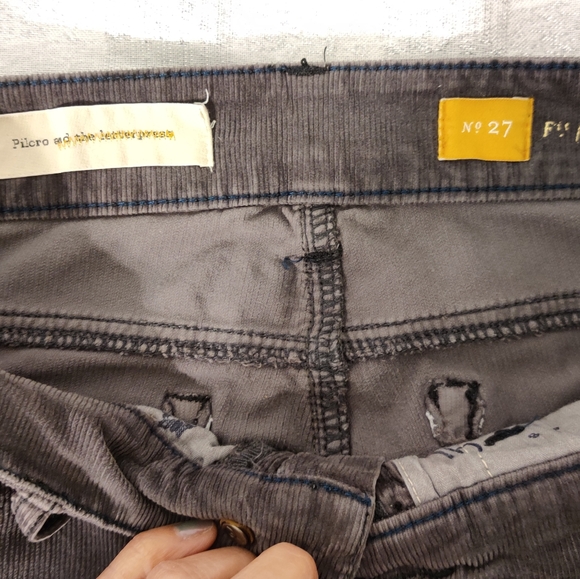Corduroy Gray Pants 27" - Picture 2 of 7